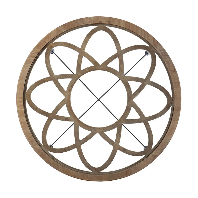 33" Floral Design Glass Top Round Coffee Table Homeroots Living Room