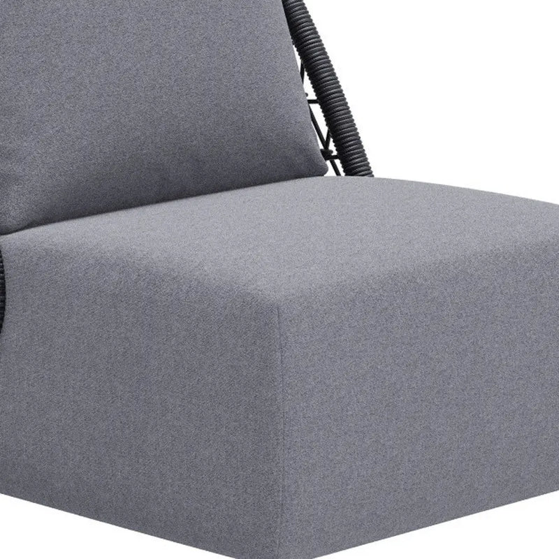 33" Gray Outdoor Accent Chair with Gray Cushions Homeroots Outdoor
