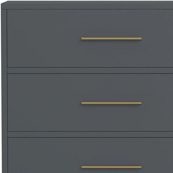 33" Gray Solid Wood Five Drawer Dresser - GreatEagleInc