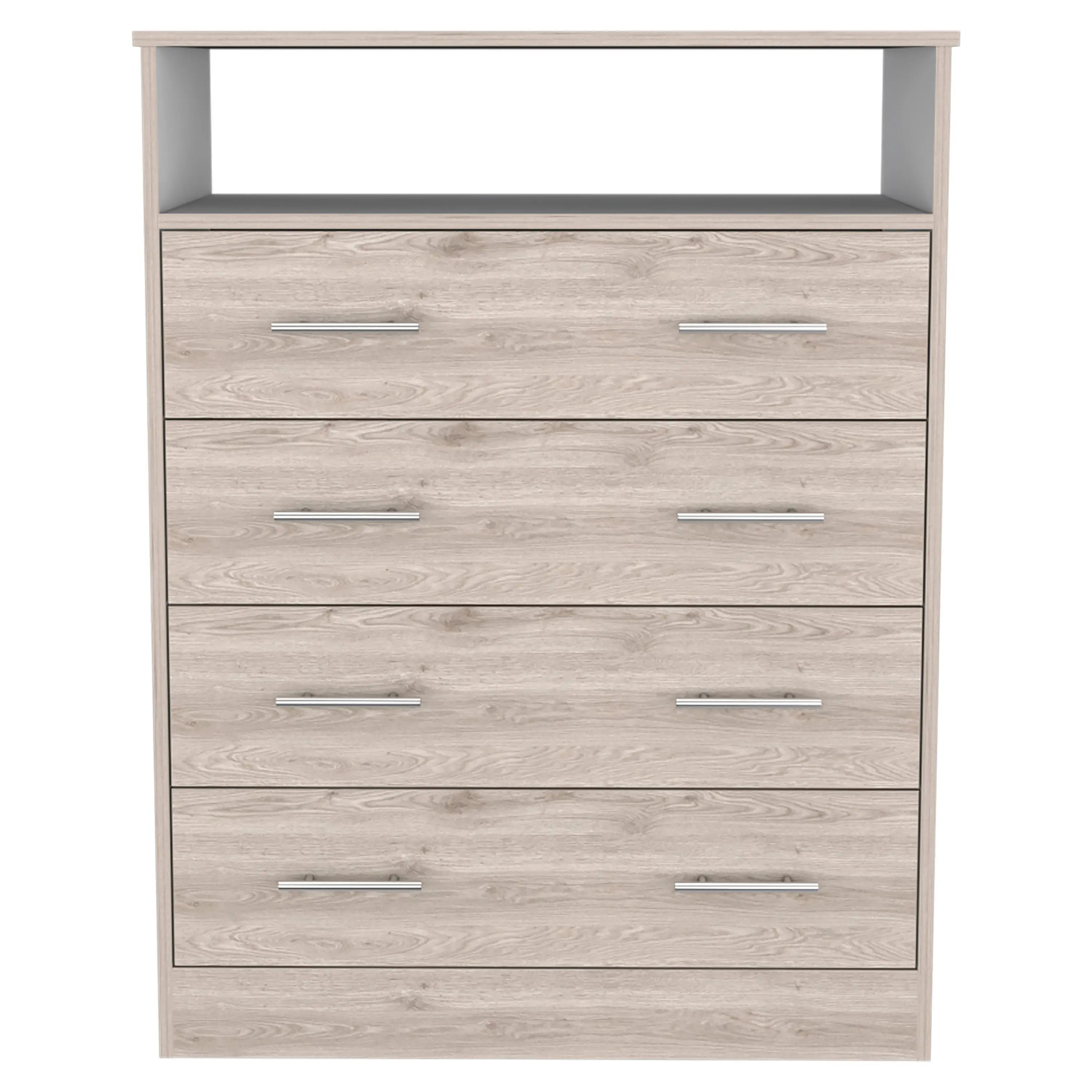 33" Oak Wood Four Drawer Dresser Homeroots Bed & Bath