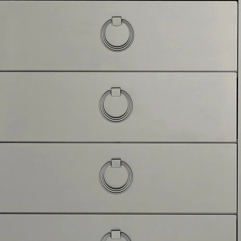 33" Silver Solid Wood Mirrored Five Drawer Dresser Homeroots Bed & Bath