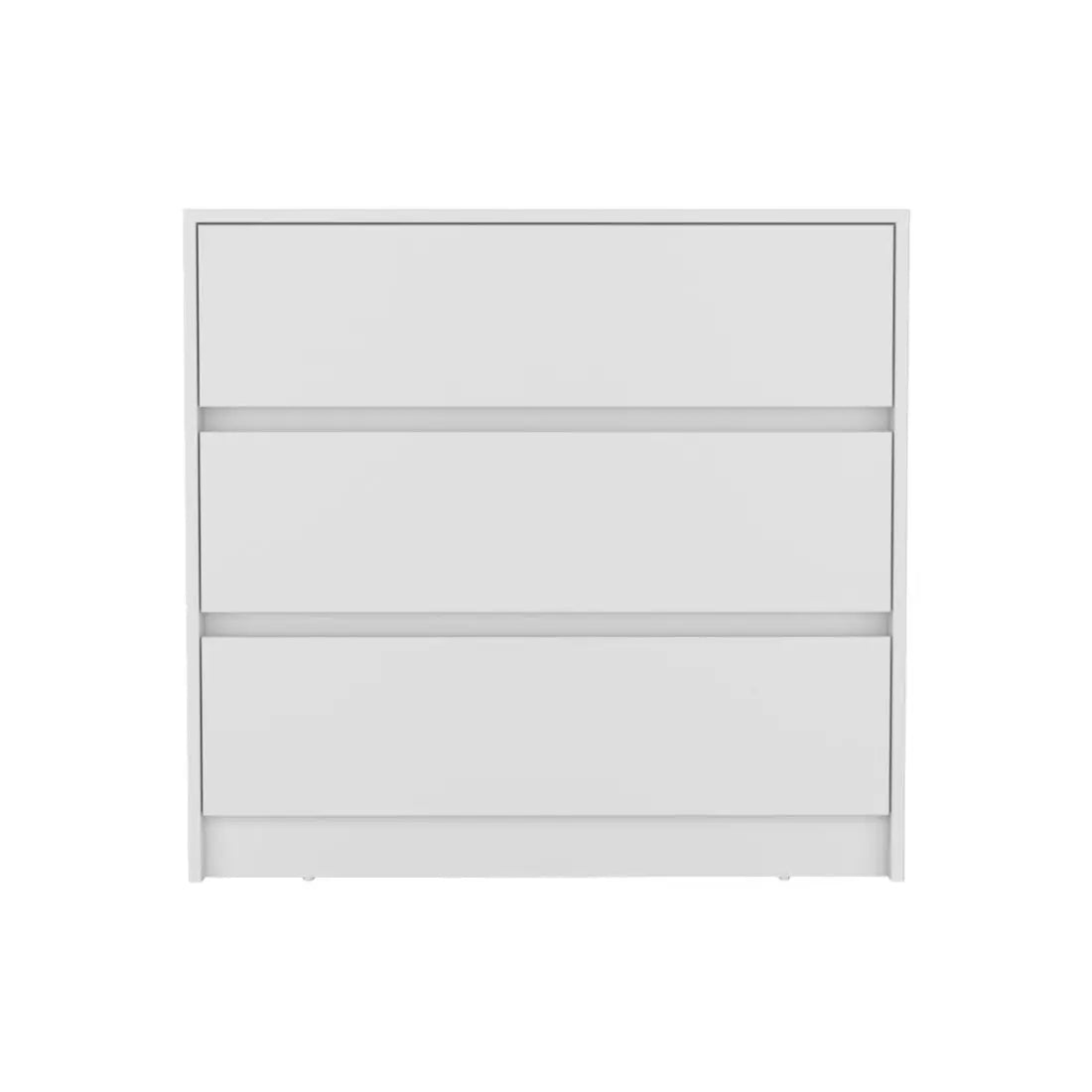 33" White Three Drawer Dresser Homeroots Bed & Bath