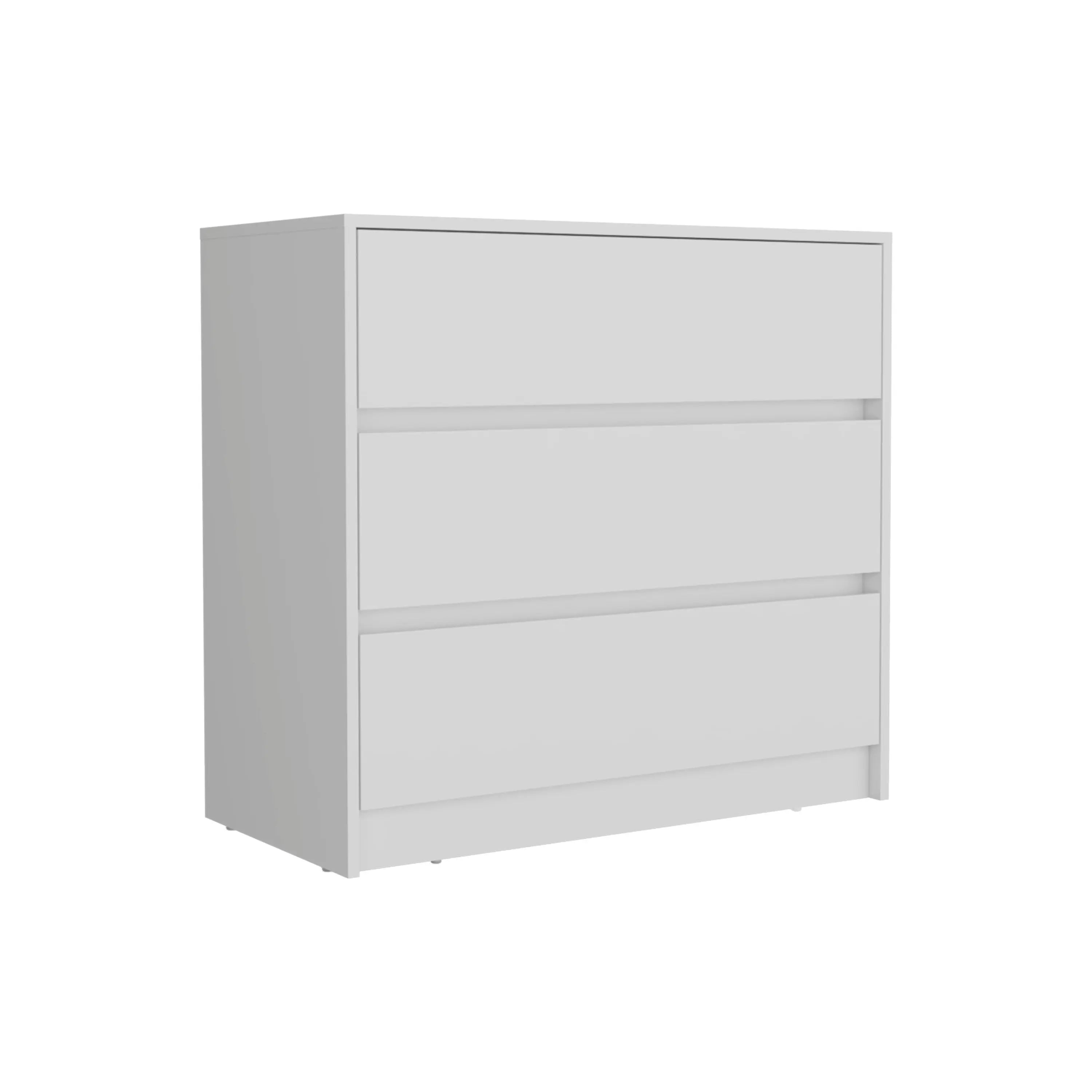 33" White Wood Three Drawer Dresser Homeroots Bed & Bath