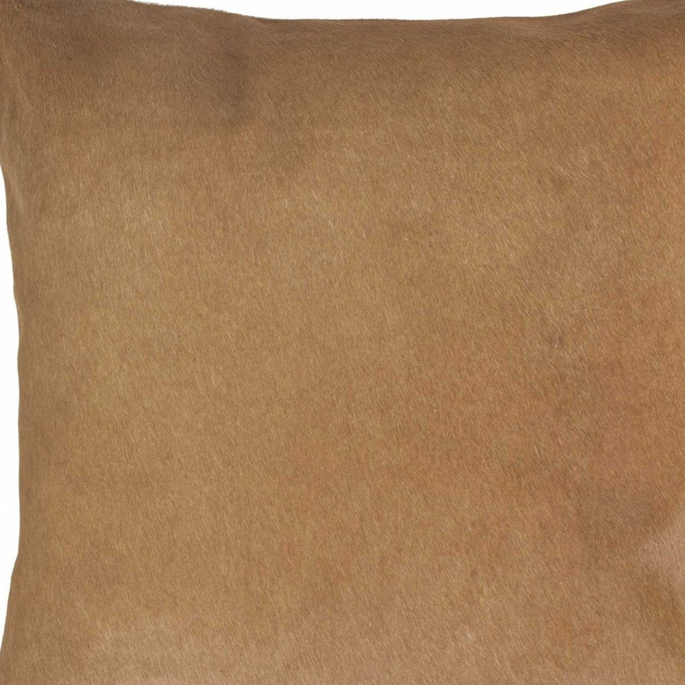 18" Tan Cowhide Throw Pillow - Home & Garden