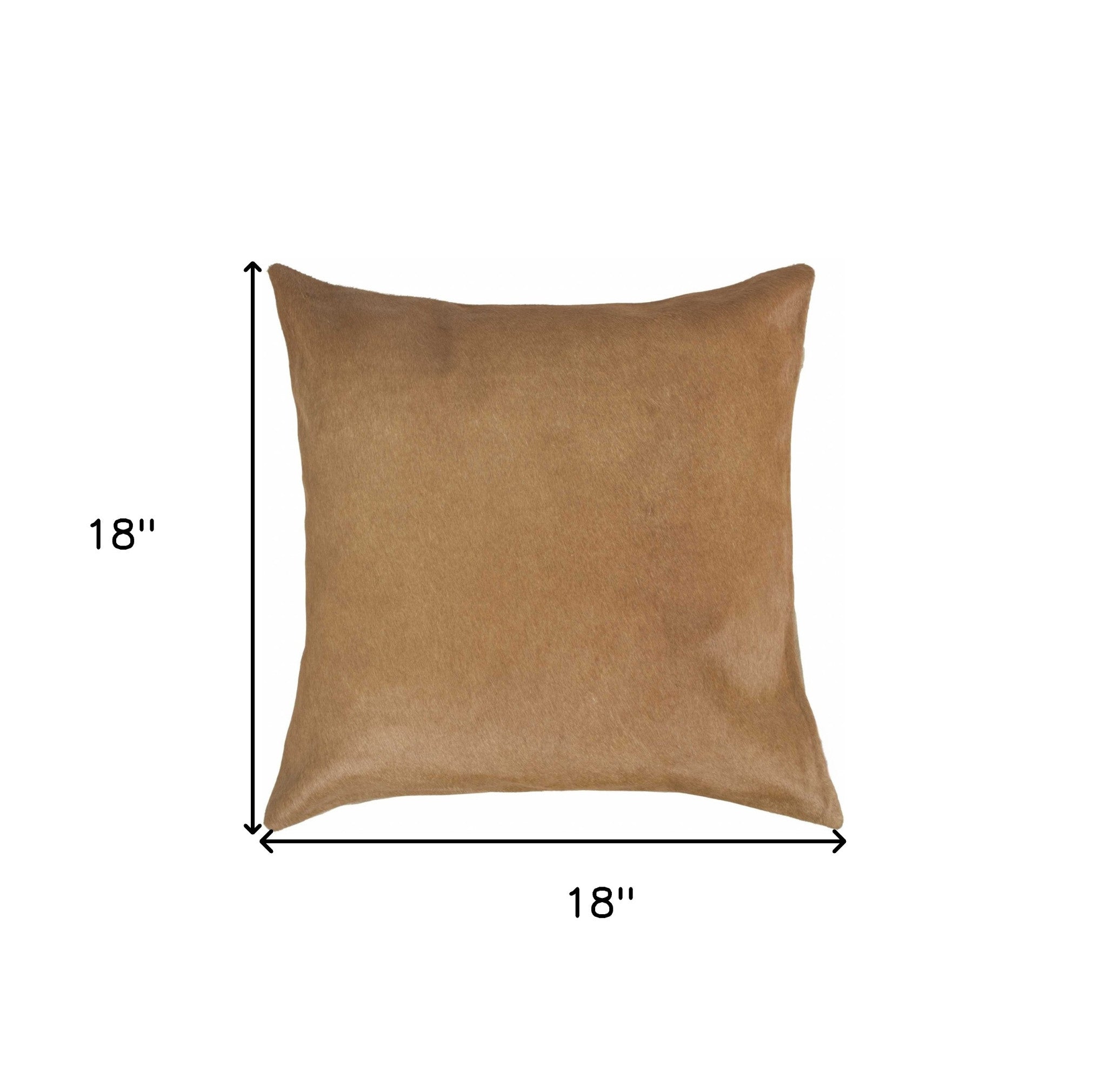18" Tan Cowhide Throw Pillow - Home & Garden