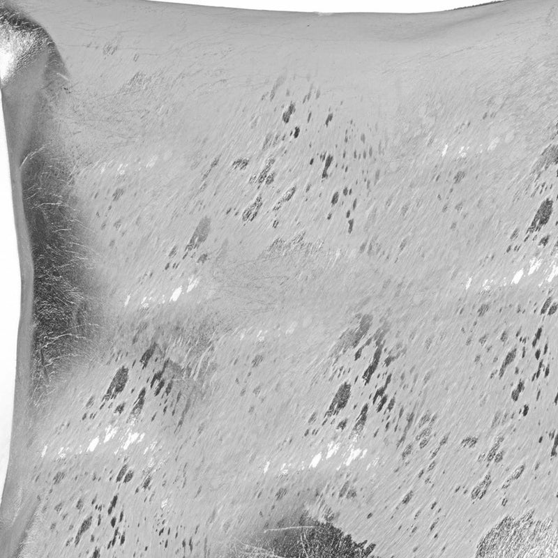 18" Silver Abstract Cowhide Throw Pillow - Home Decor
