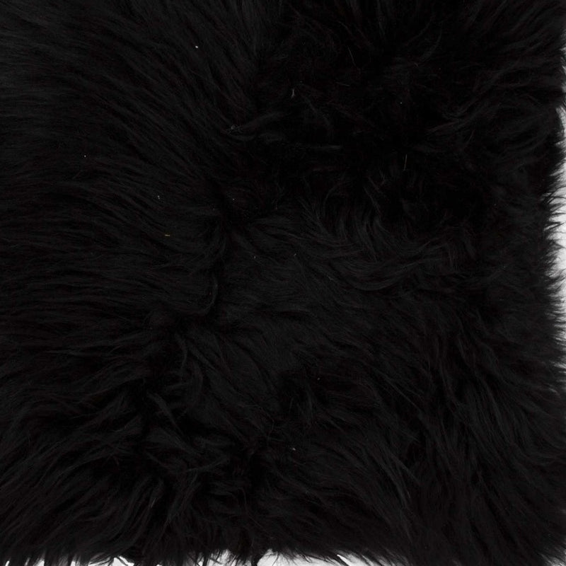 18" Black Sheepskin Throw Pillow - Home Decor