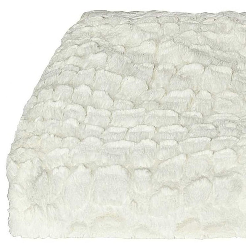 70" X 50" Ivory Faux Fur Plush Throw Blanket - Home Decor