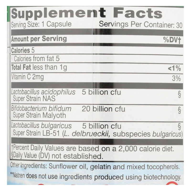 Natren Healthy Trinity Probiotic Capsules  - 1 Each - 30 Cap - GreatEagleInc