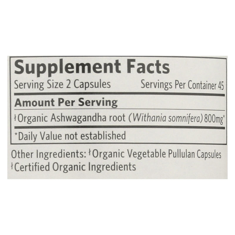 Organic India Wellness Supplements, Ashwagandha  - 1 Each - 90 Vcap - GreatEagleInc