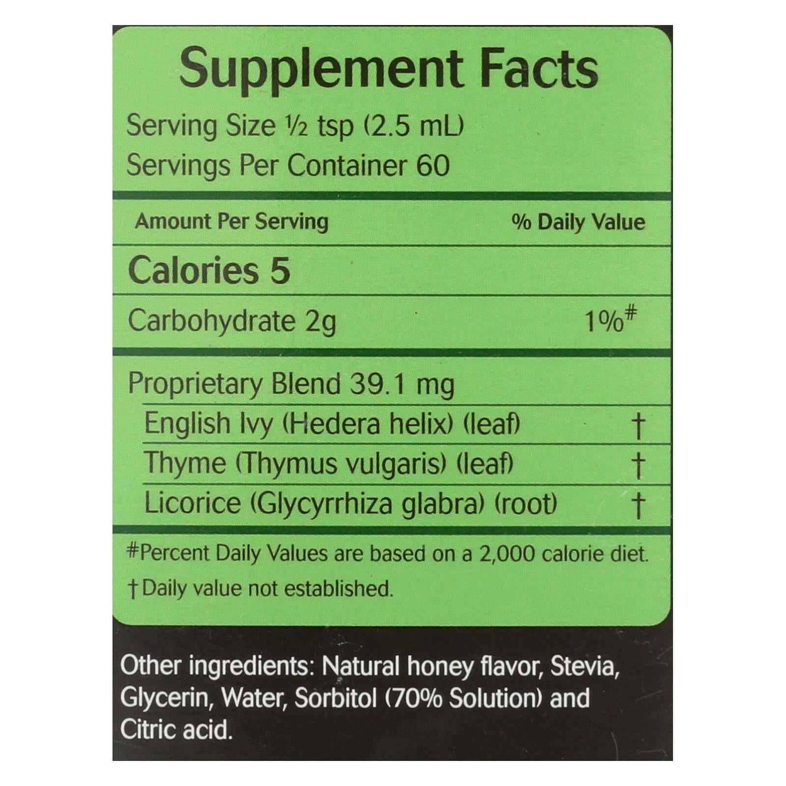 Herbion Naturals Sugar Free Ivy Leaf Syrup With Thyme Dietary Supplement  - 1 Each - 5 Oz - GreatEagleInc