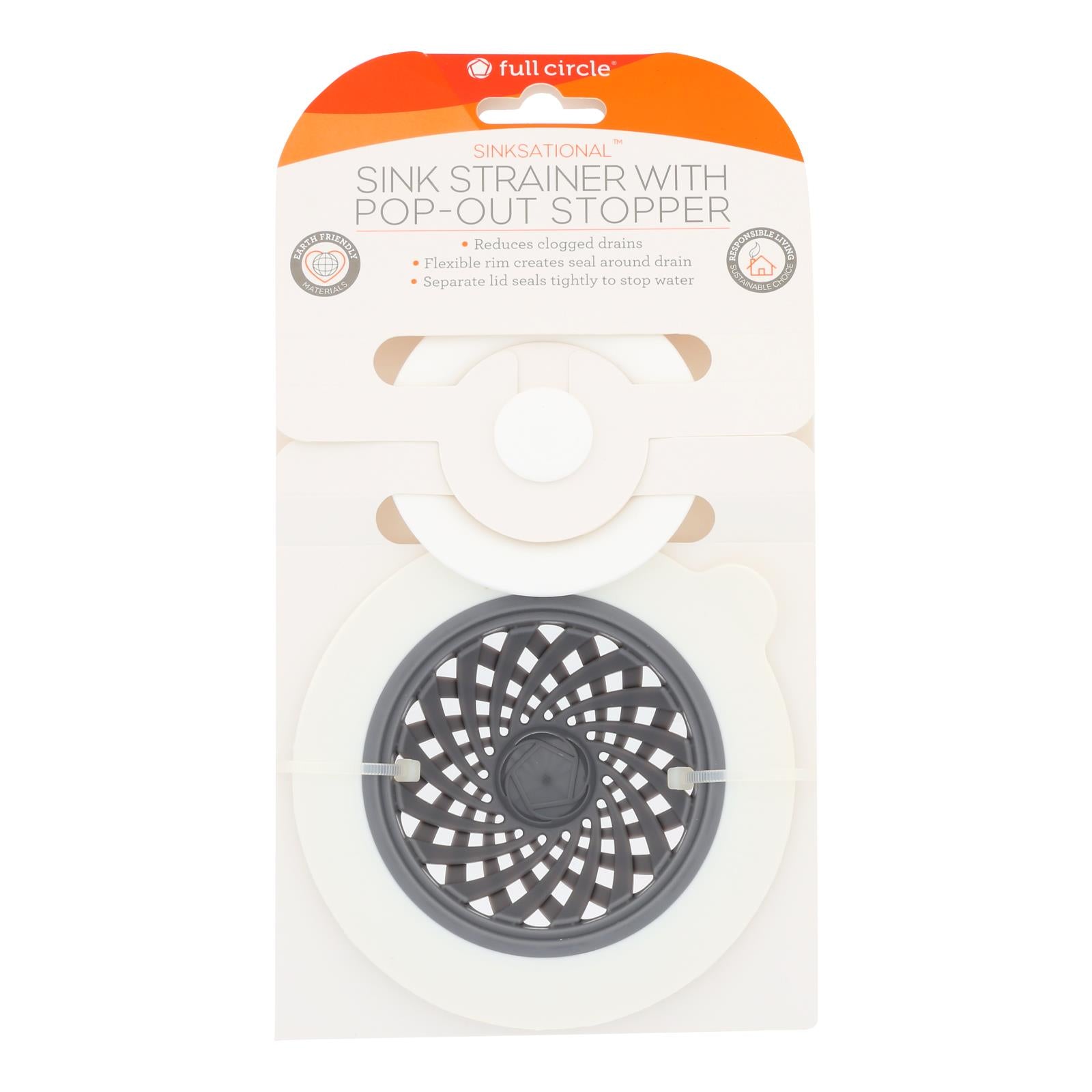 Full Circle Home - Sinksational Sink Strainer - Gray White - Case Of 6 - 1 Count - GreatEagleInc