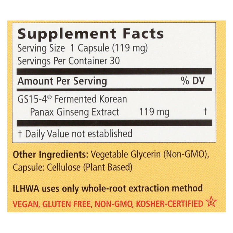 Ilhwa Enzyme Fermented Ginseng Herbal Supplement  - 1 Each - 30 Cap - GreatEagleInc