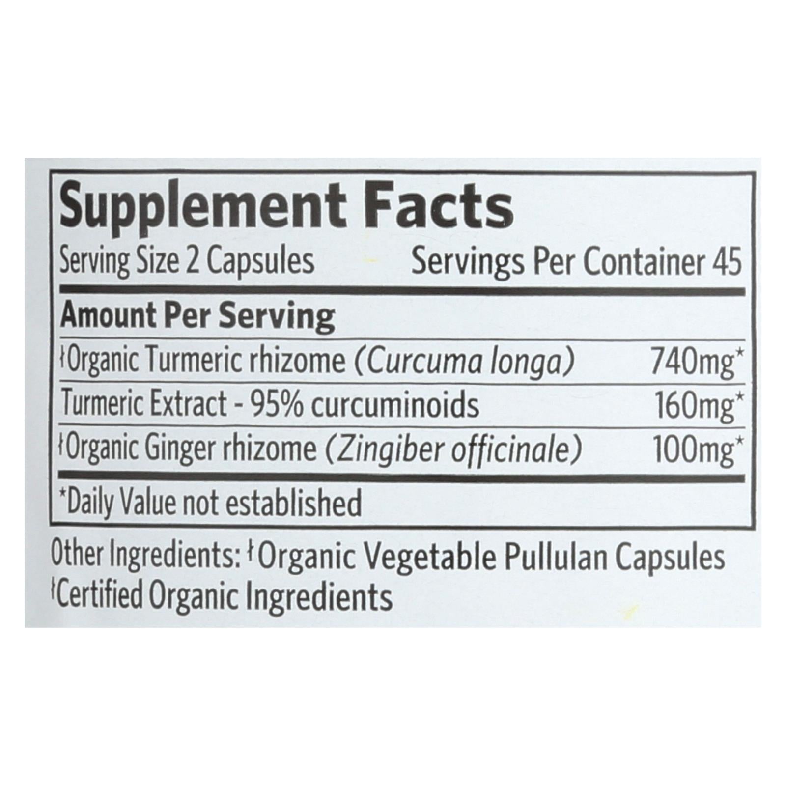 Organic India Wellness Supplements, Turmeric Formula  - 1 Each - 90 Vcap - GreatEagleInc