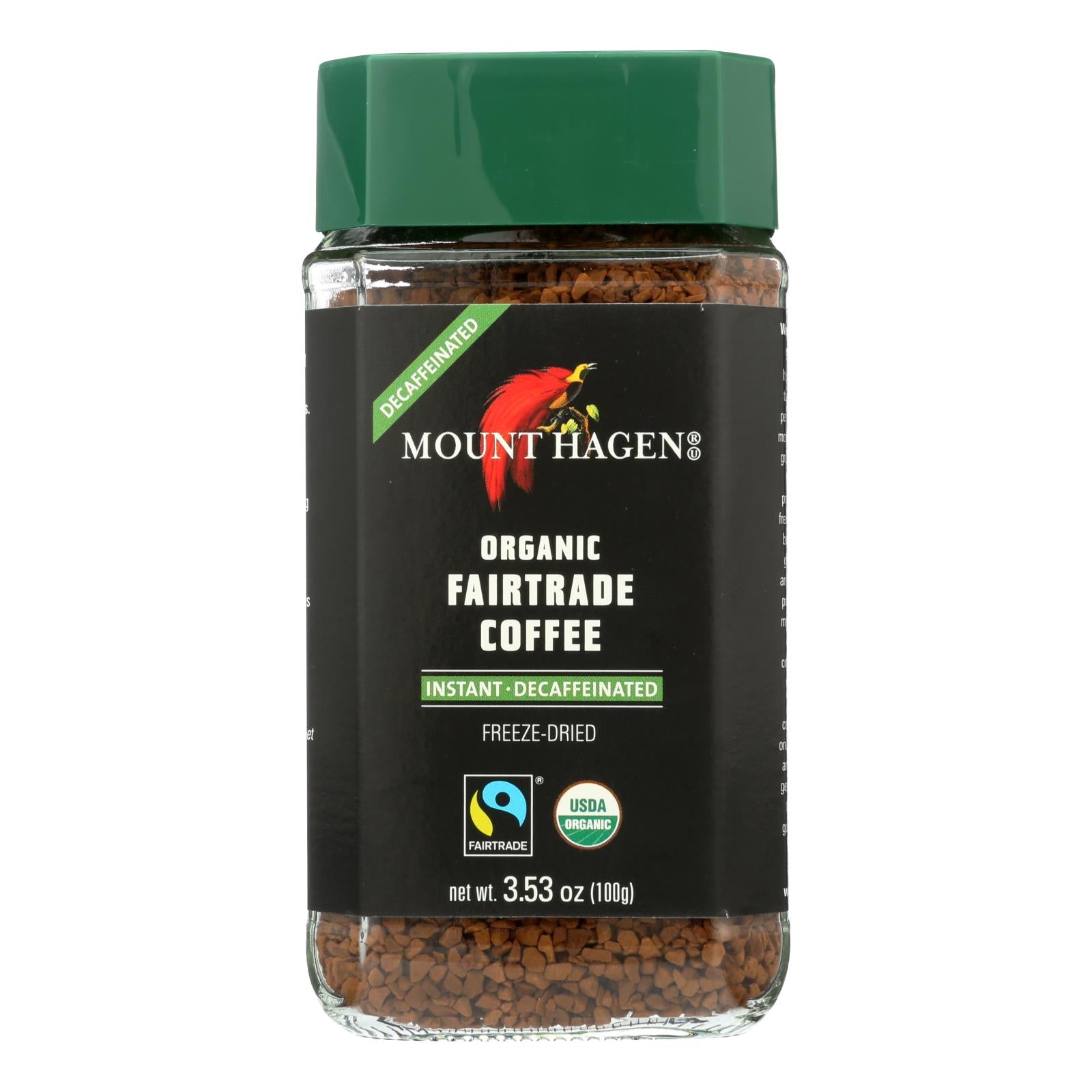 Mount Hagen Organic Fairtrade Instant Decaffeinated Coffee  - Case Of 6 - 3.53 Oz - GreatEagleInc