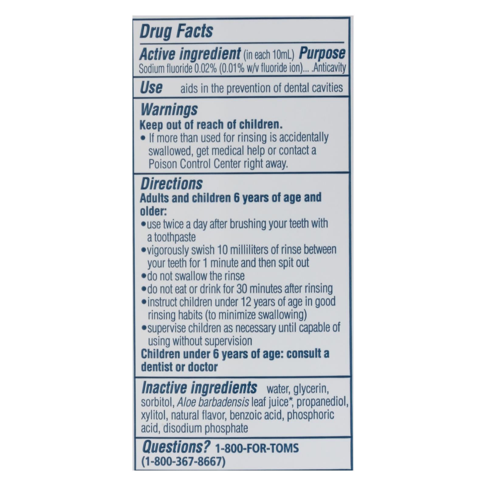 Tom's Of Maine - Mouthwash Fresh Mint Whlc - 1 Each - 16 Fz - GreatEagleInc