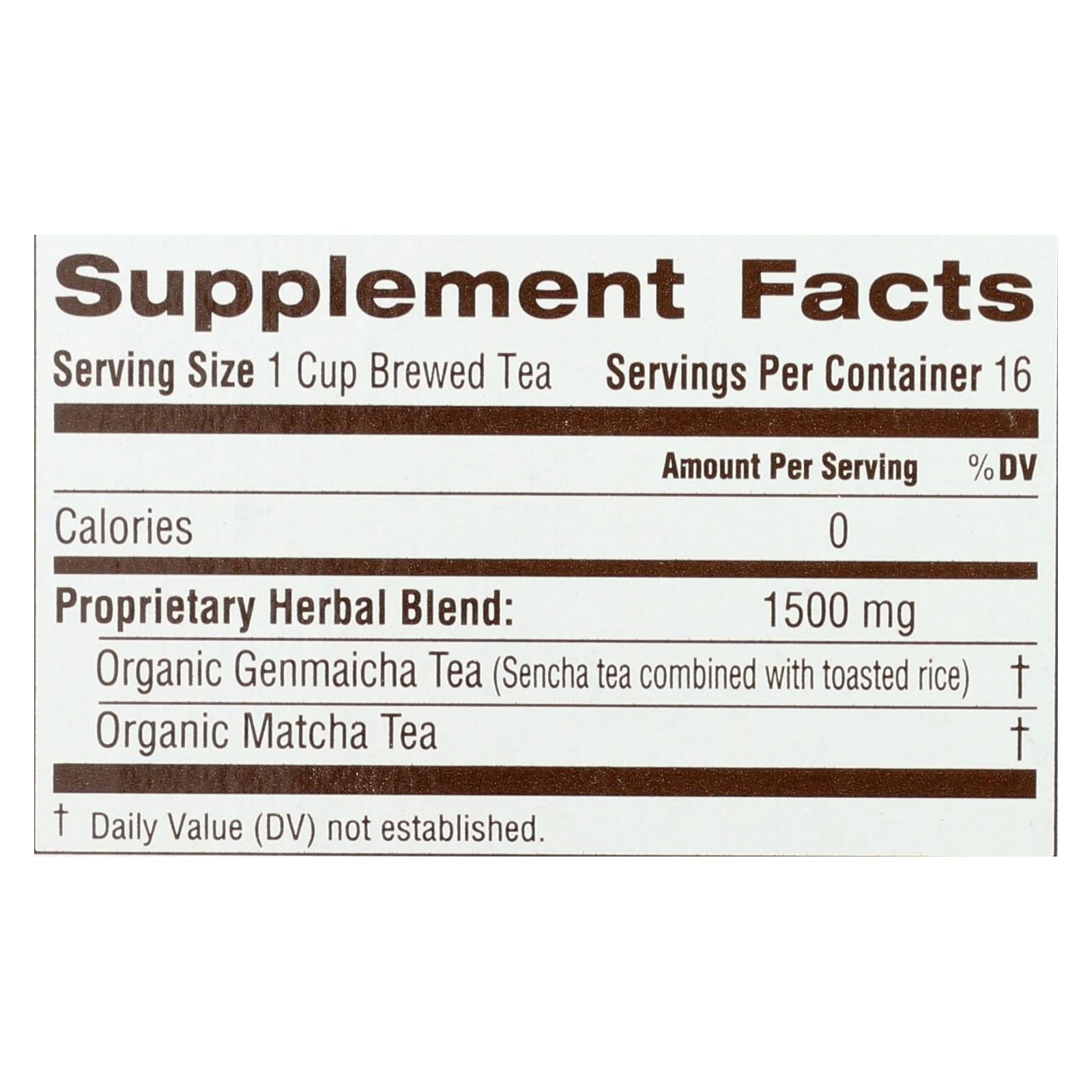 Traditional Medicinals - Green Tea Mtcha W/rce - Case Of 6 - 16 Bag - GreatEagleInc