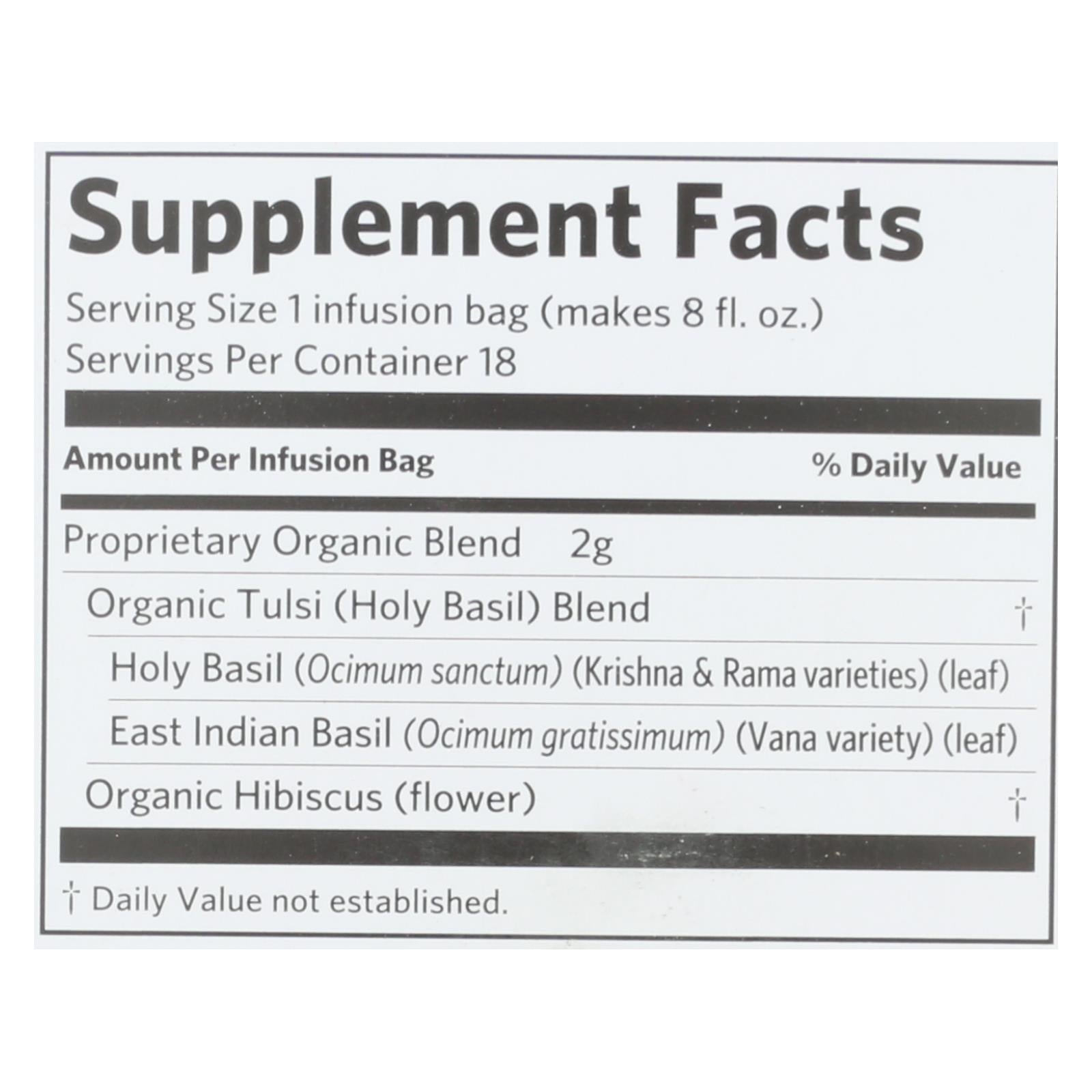 Organic India - Tulsi Hibiscus - Case Of 6 - 18 Ct - GreatEagleInc