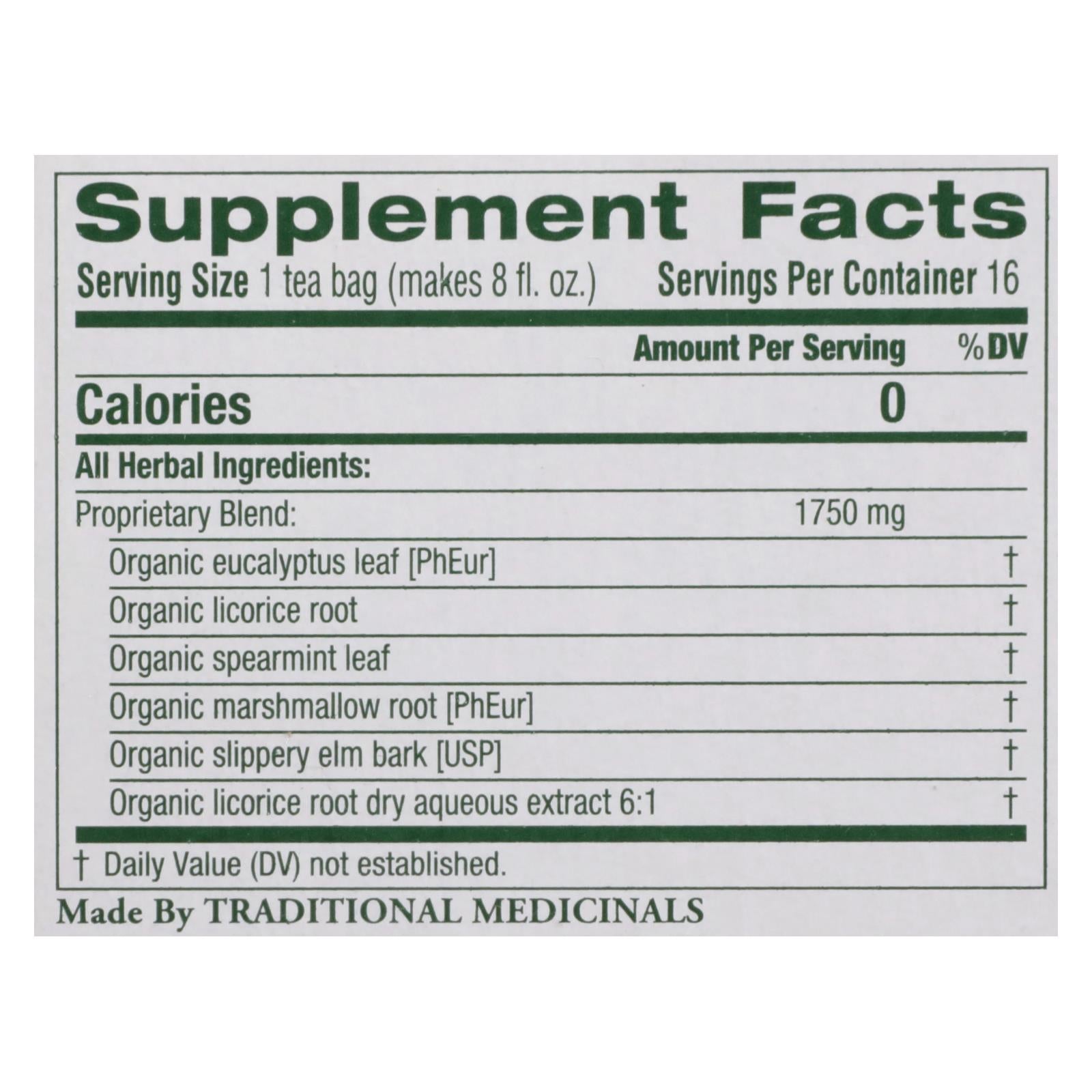 Traditional Medicinals - Herbal Tea Thrt Ct Eclyp - Case Of 6 - 16 Bag - GreatEagleInc
