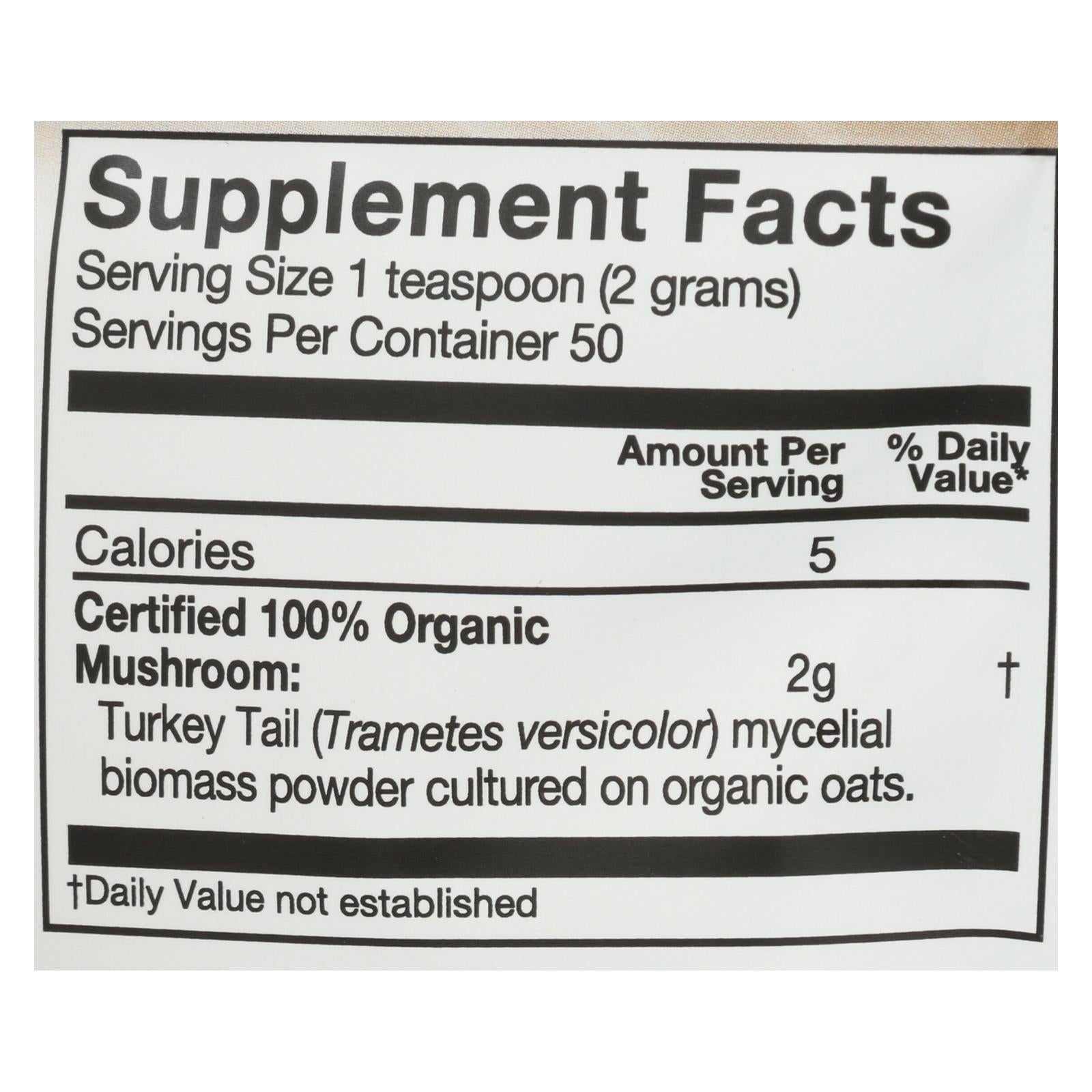 Om - Trkey Tail Organic Powder 100grm - 1 Each - 3.5 Oz - GreatEagleInc