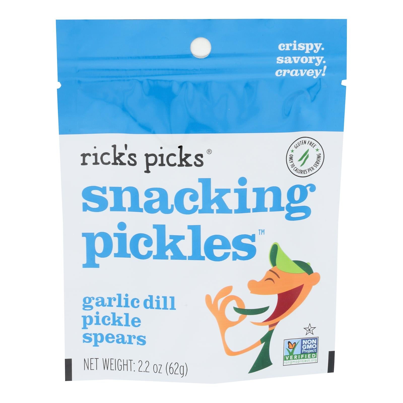 Rick's Picks - Pickle Spears Garlic Dill - Case Of 12 - 2.2 Oz - Home & Garden