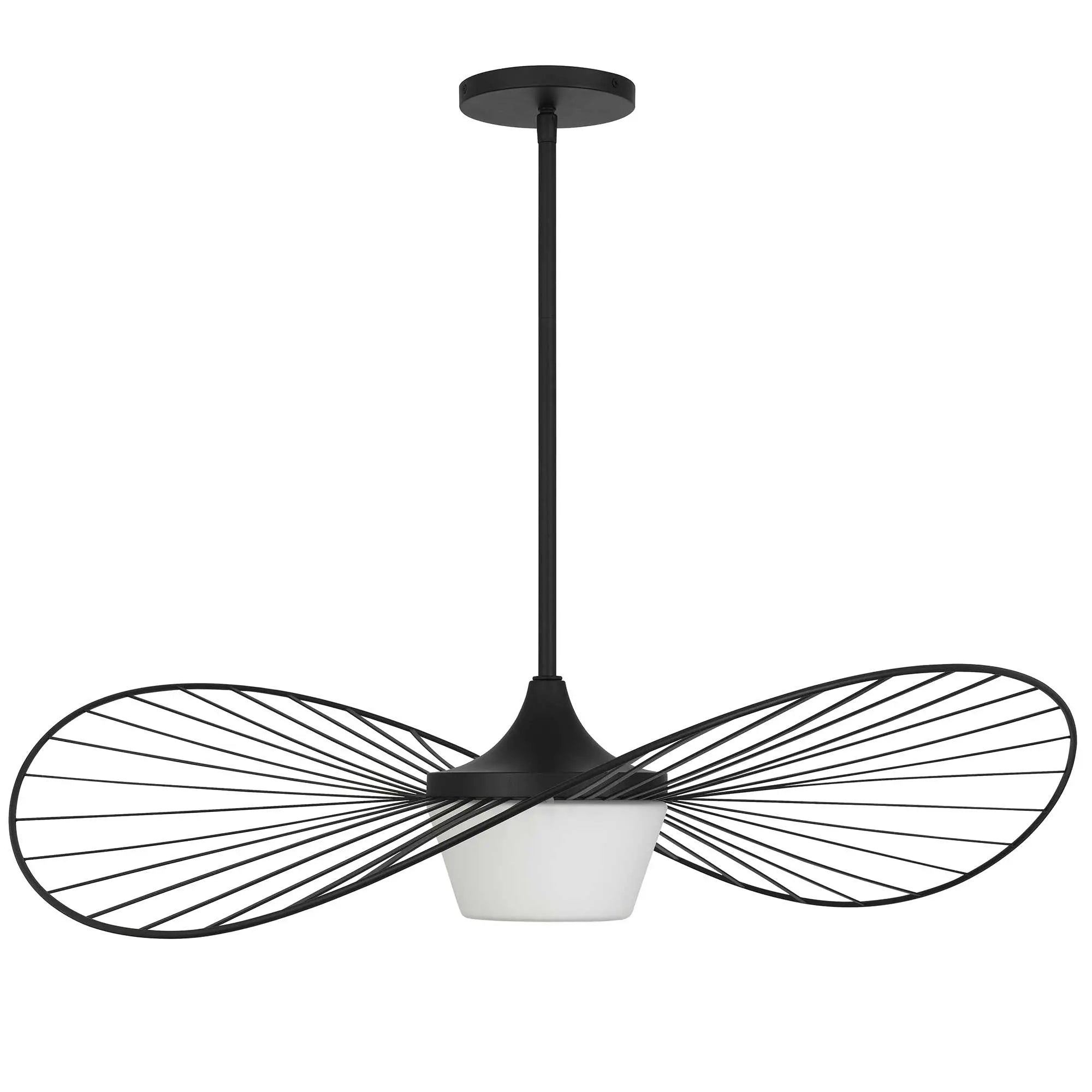 34" Black Aluminum Geometric Wavy LED Dimmable Outdoor Hanging Light Homeroots Outdoor