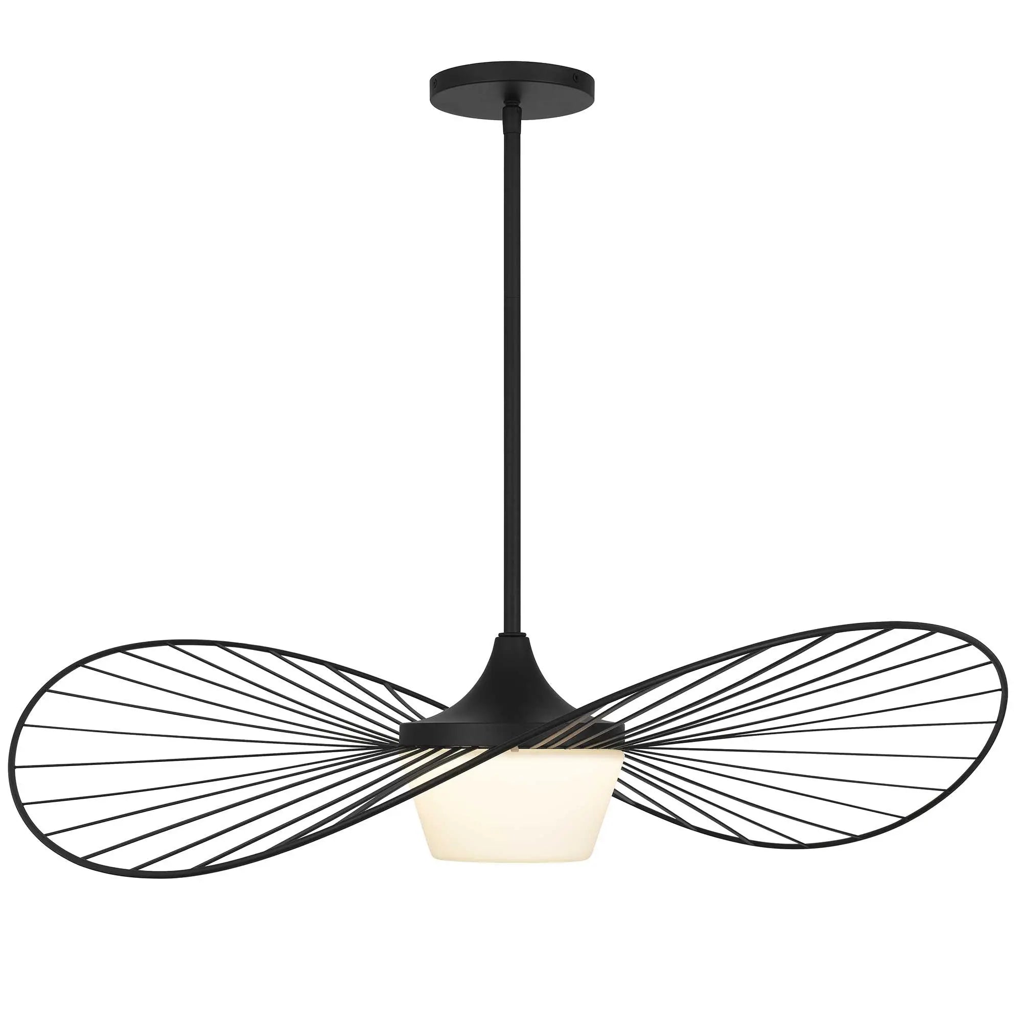 34" Black Aluminum Geometric Wavy LED Dimmable Outdoor Hanging Light Homeroots Outdoor
