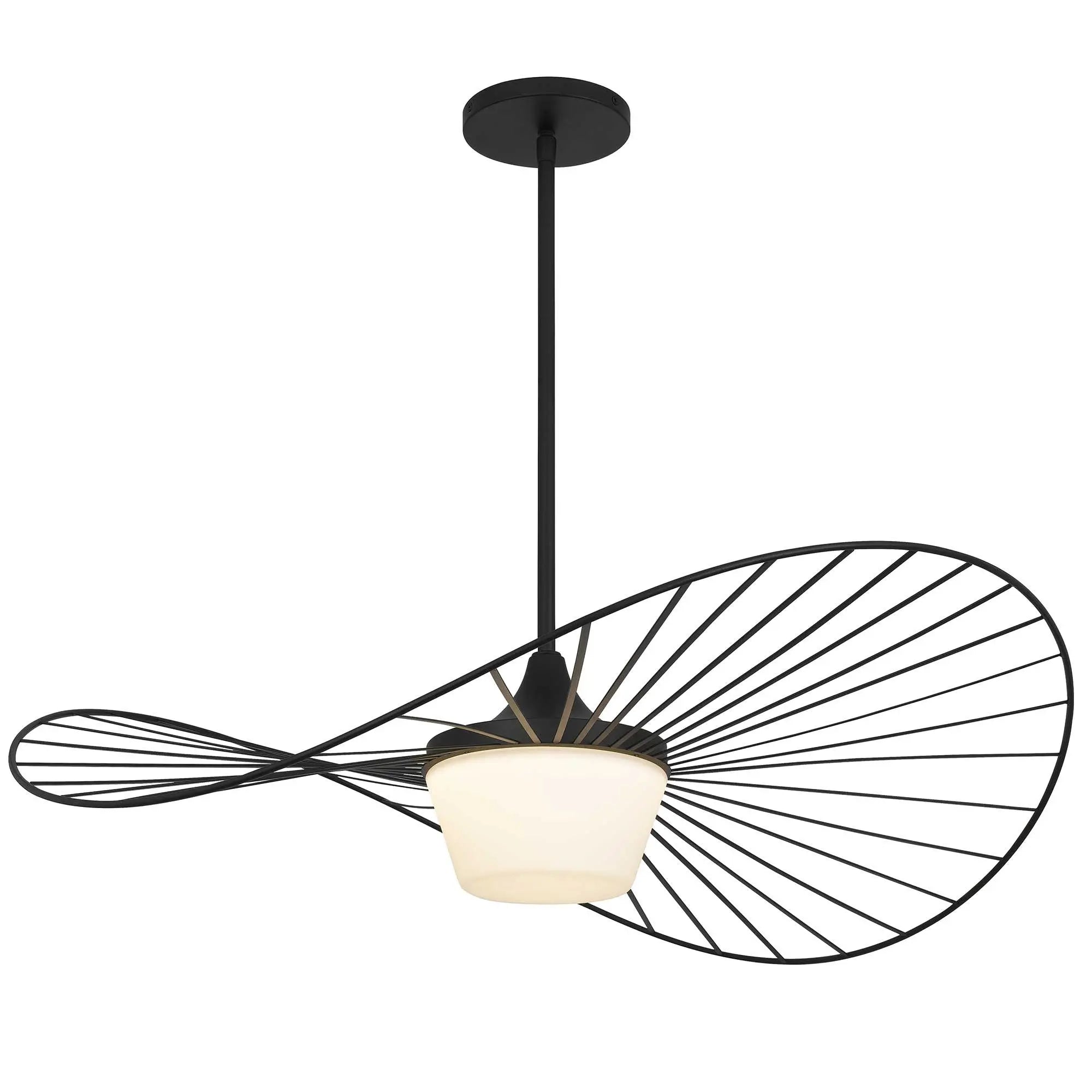 34" Black Aluminum Geometric Wavy LED Dimmable Outdoor Hanging Light Homeroots Outdoor