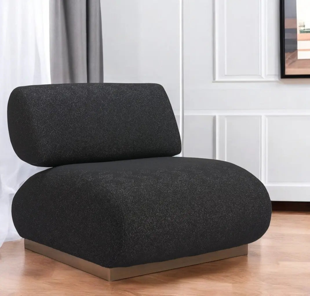34" Black And Bronze Fabric And Upholstered Side Chair Homeroots Living Room