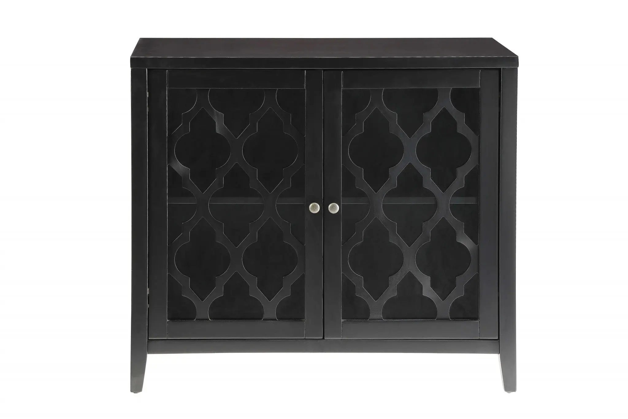 34" Black Sideboard with Two Glass Doors - GreatEagleInc