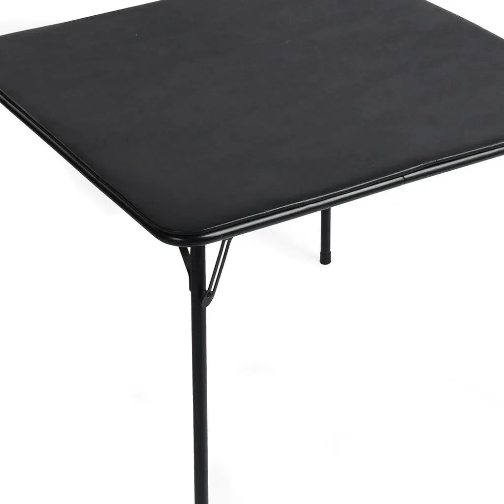 34" Black Wood and Metal Folding Square Card Table Homeroots Kitchen & Dining