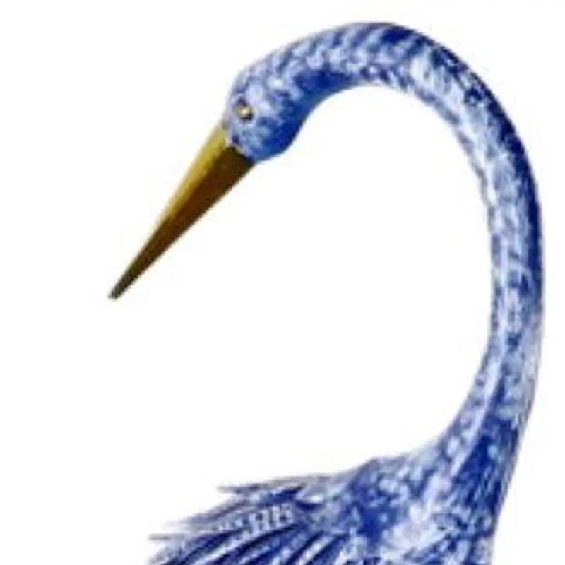 34" Blue And Gold Metal Birds Garden Accents Accessories Homeroots Outdoor
