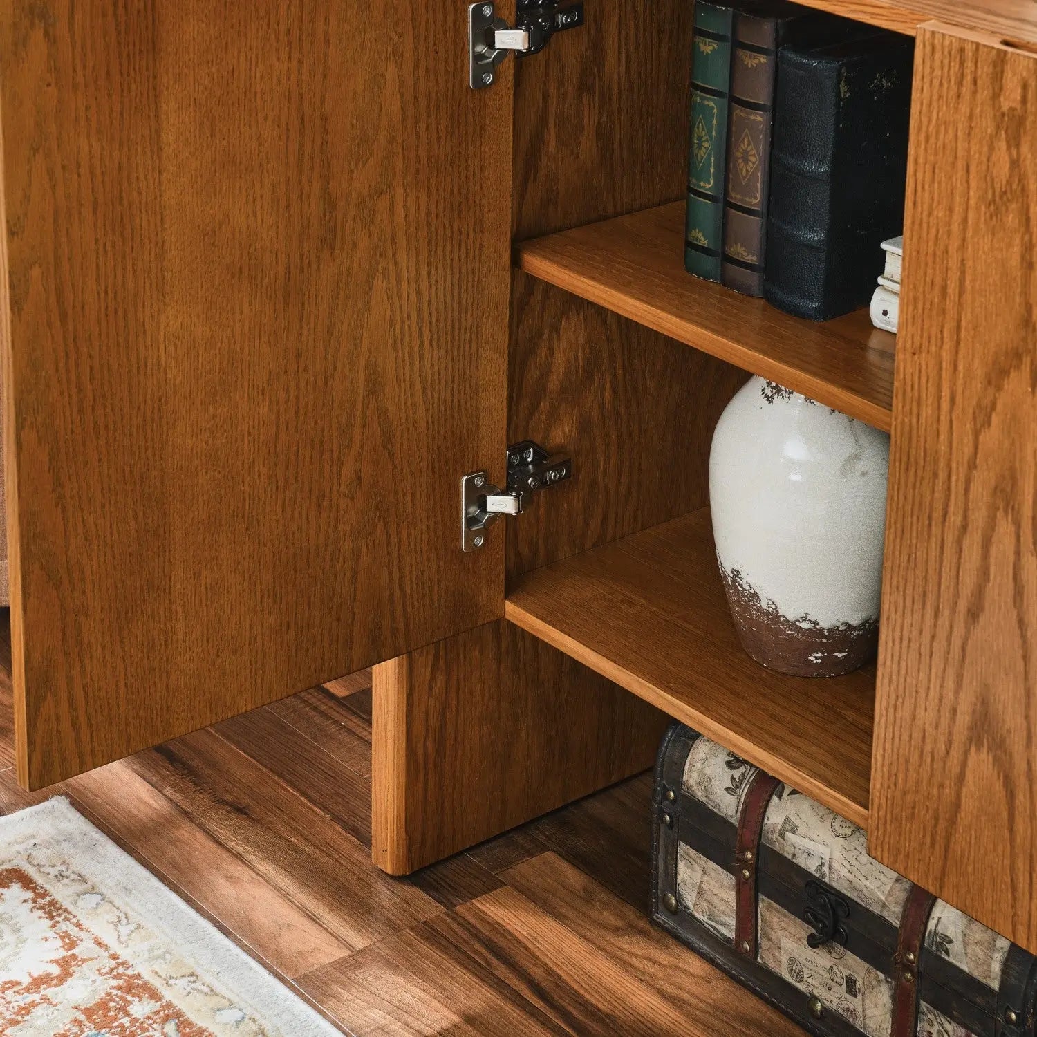 34" Brown Wood Accent Cabinet Homeroots Kitchen & Dining
