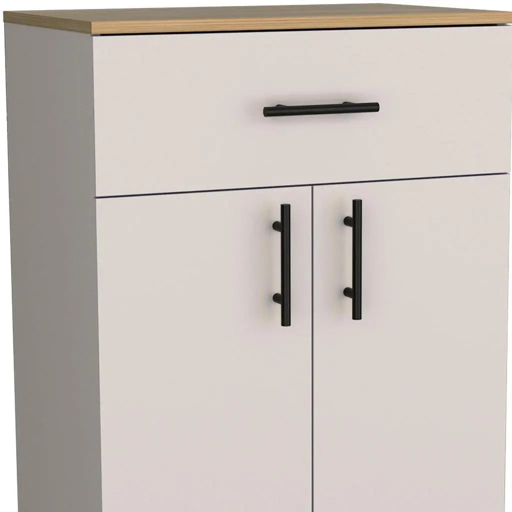 34" Ivory Wood Pantry Or Storage Closet Homeroots Kitchen & Dining