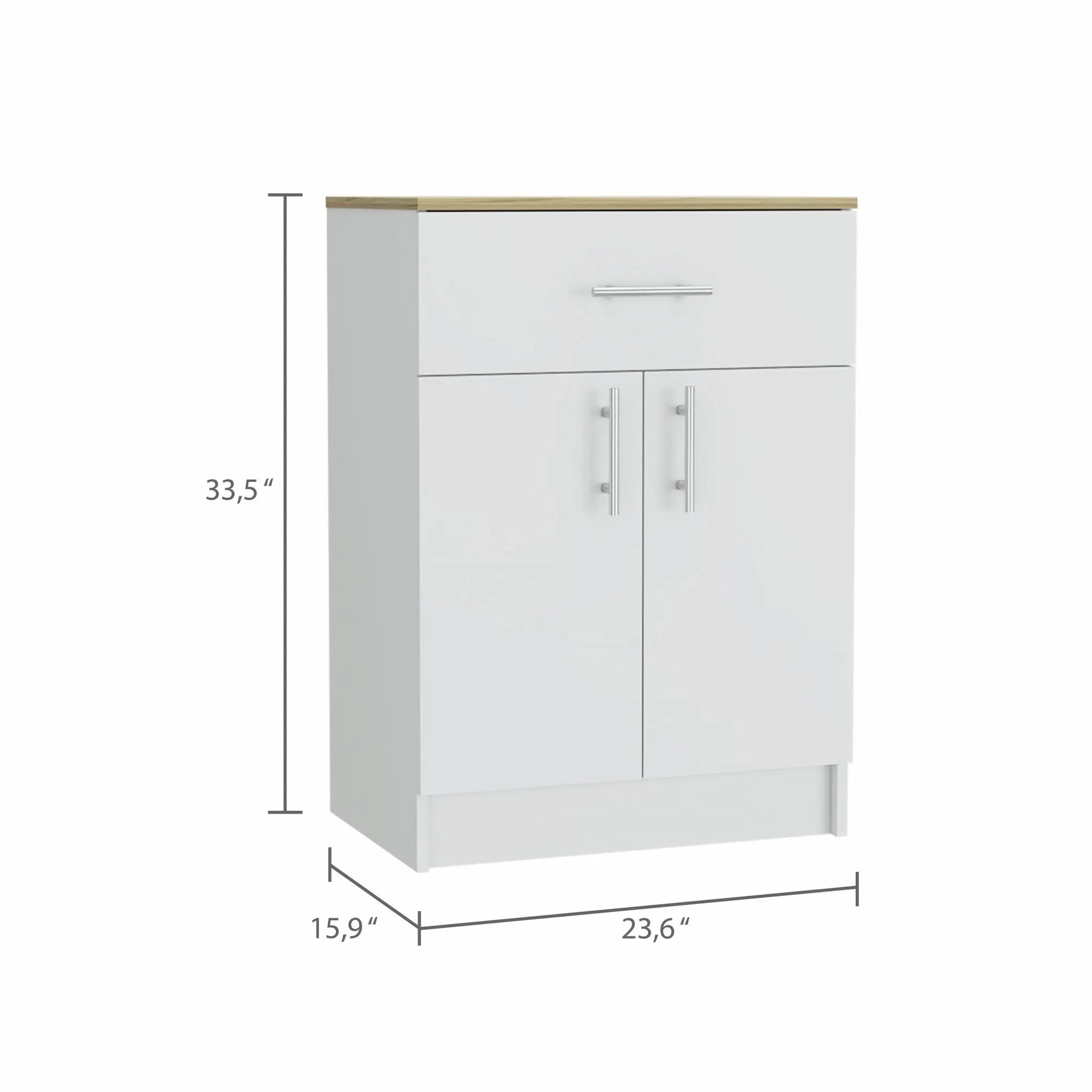 34" Light Oak and White Pantry Cabinet Homeroots Kitchen & Dining