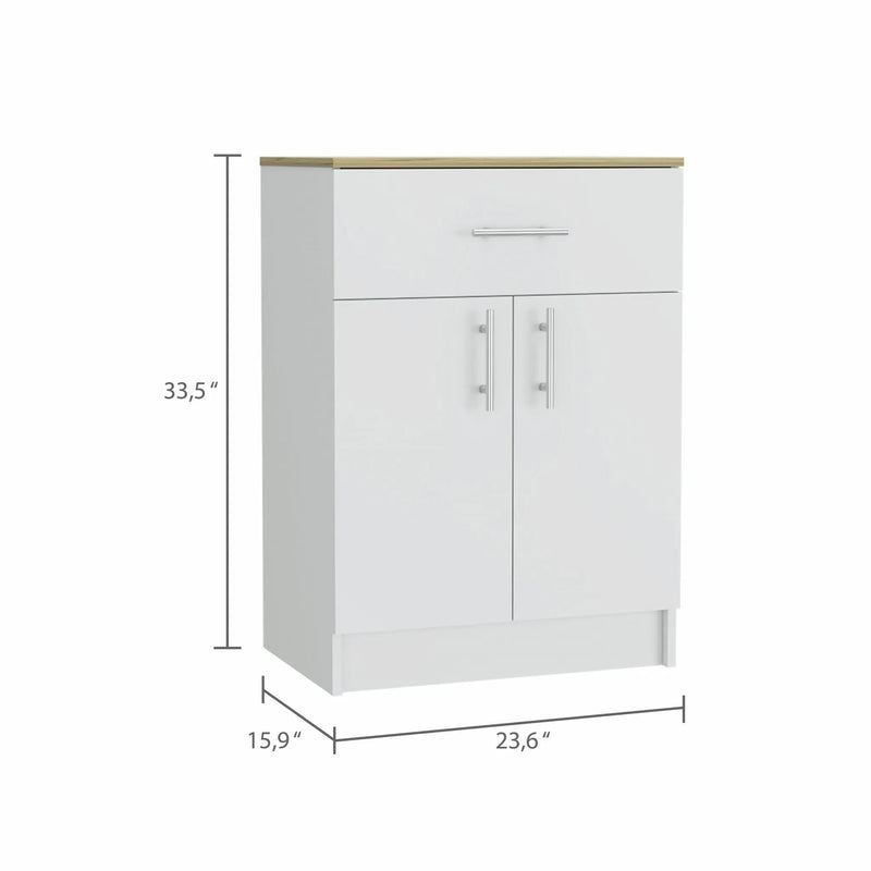 34" Light Oak and White Pantry Cabinet Homeroots Kitchen & Dining