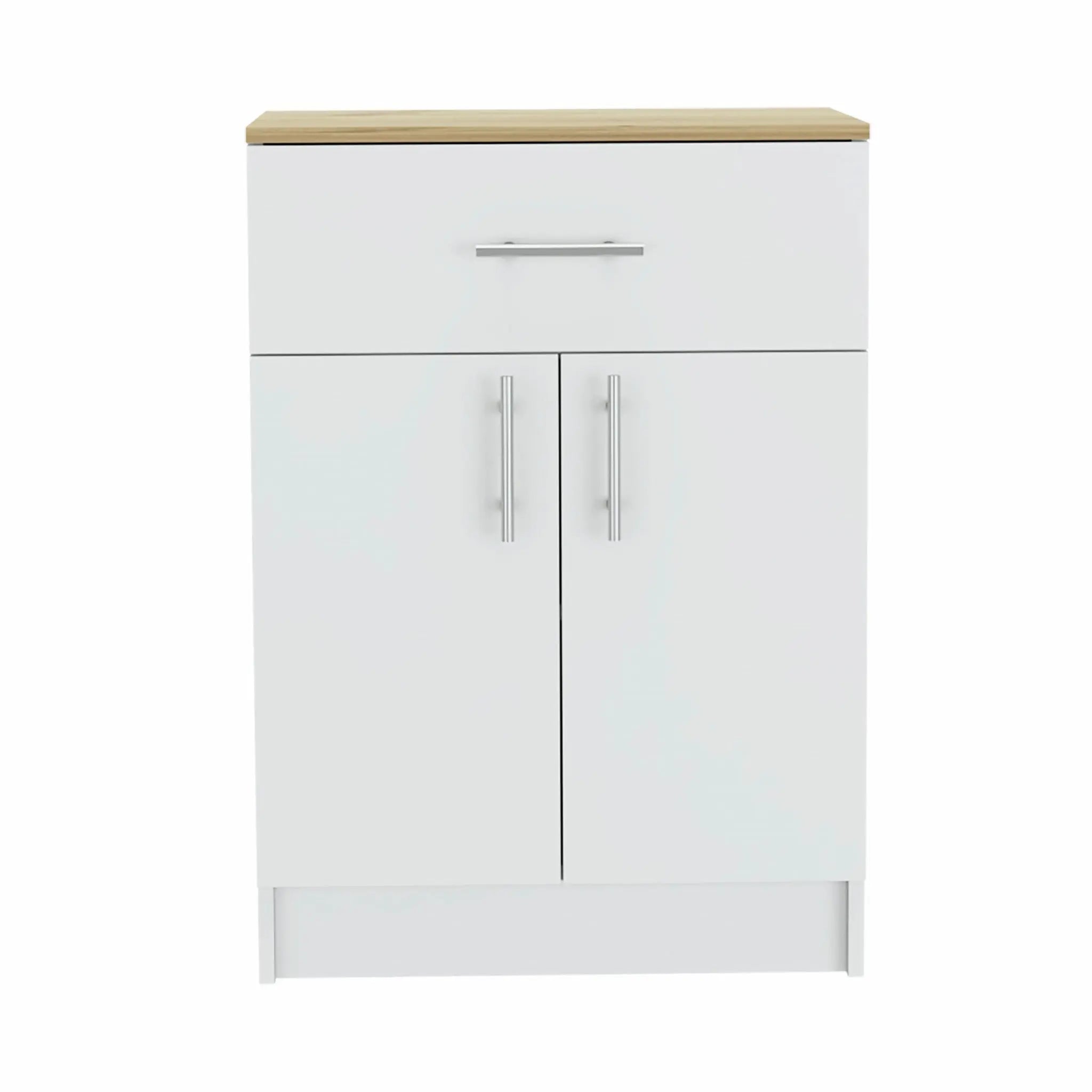 34" Light Oak and White Pantry Cabinet Homeroots Kitchen & Dining