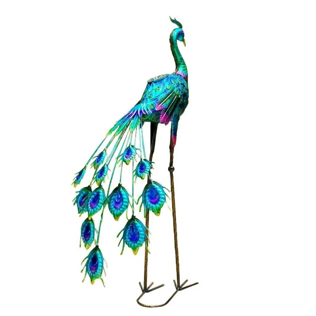 34" Purple And Blue Metal LED lights Birds Garden Accents Accessories Homeroots Outdoor