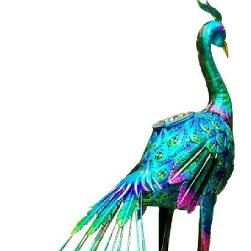 34" Purple And Blue Metal LED lights Birds Garden Accents Accessories Homeroots Outdoor