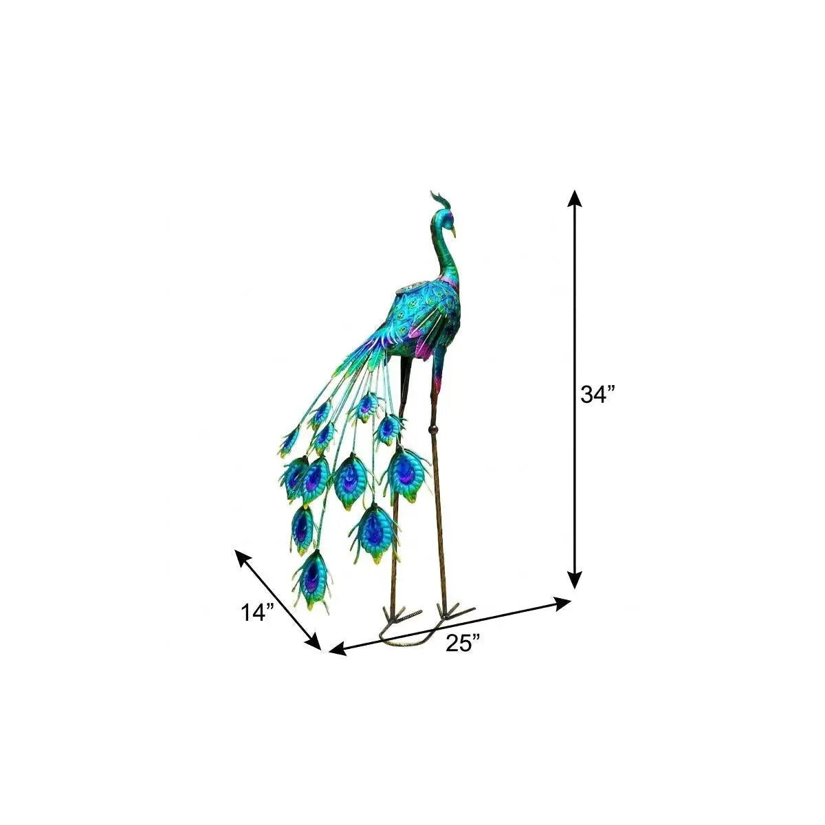 34" Purple And Blue Metal LED lights Birds Garden Accents Accessories Homeroots Outdoor