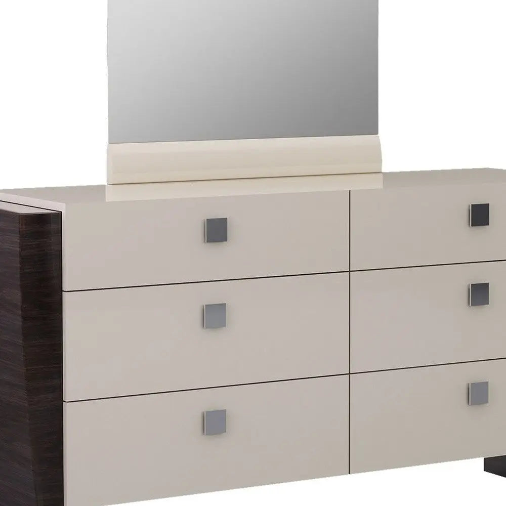 34" Refined Beige High Gloss Dresser Homeroots Bed & Bath
