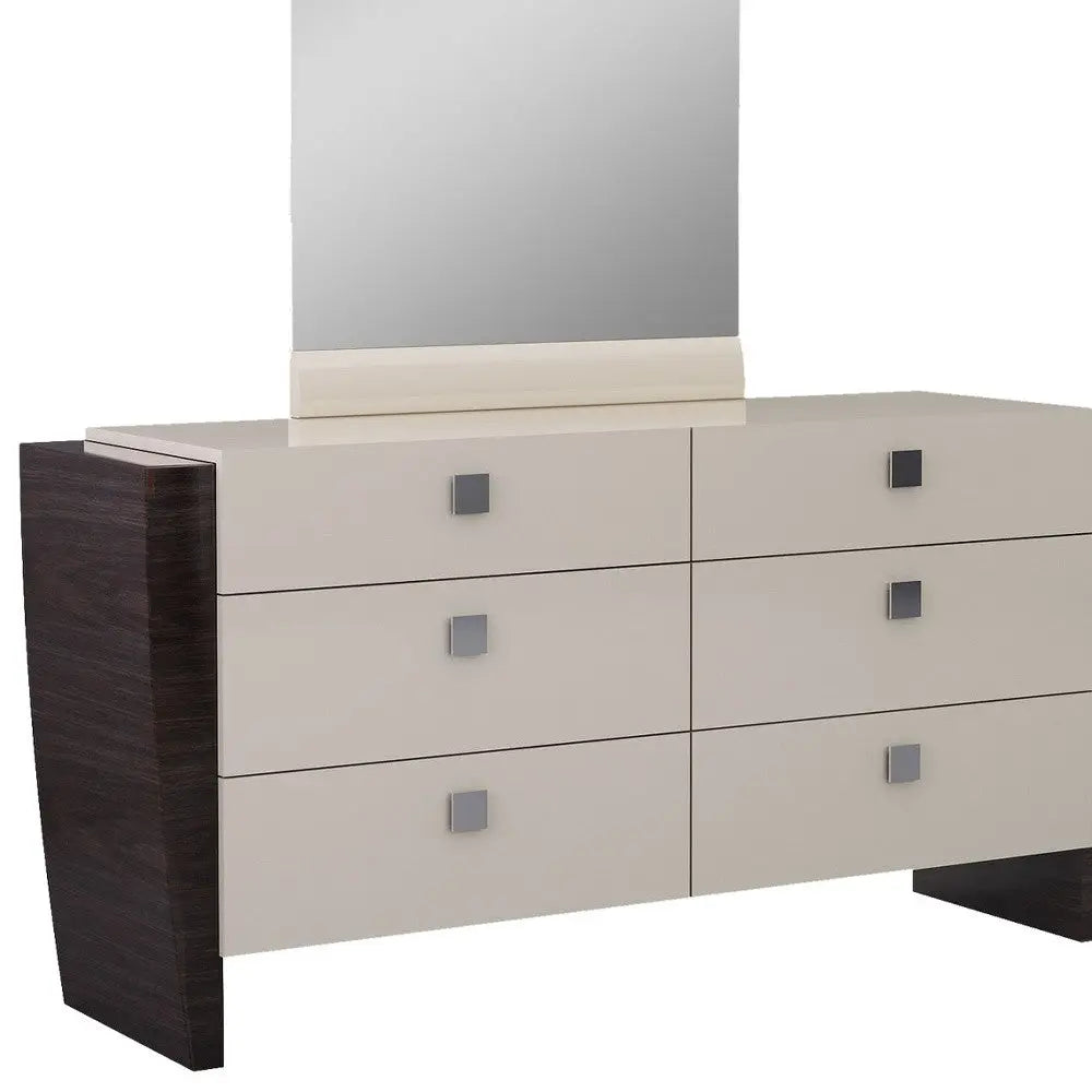 34" Refined Beige High Gloss Dresser Homeroots Bed & Bath