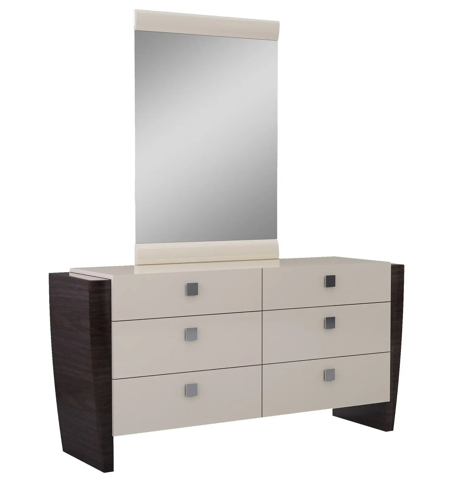 34" Refined Beige High Gloss Dresser Homeroots Bed & Bath
