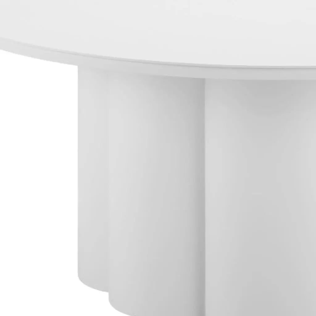 34" White Rounded Aluminum Outdoor Coffee Table - GreatEagleInc