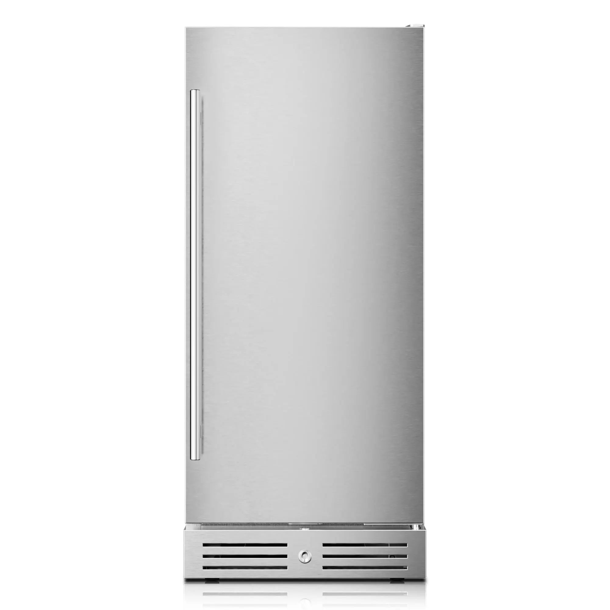 34" X 15" Silver Stainless Steel Single Compartment Can Beverage Refrigerator Homeroots Home Decor