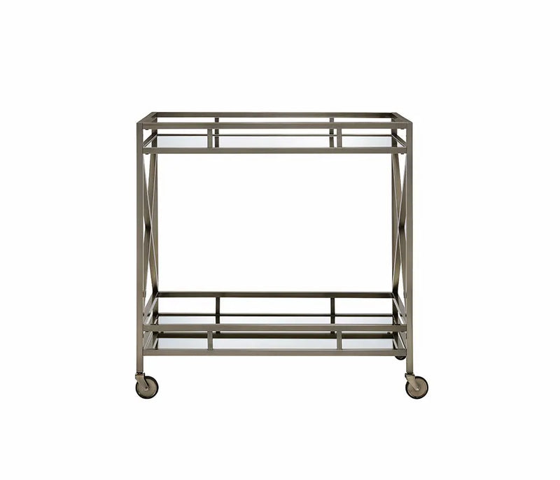 34" X 20" X 35" Antique Brass Metal Serving Cart Homeroots Kitchen & Dining