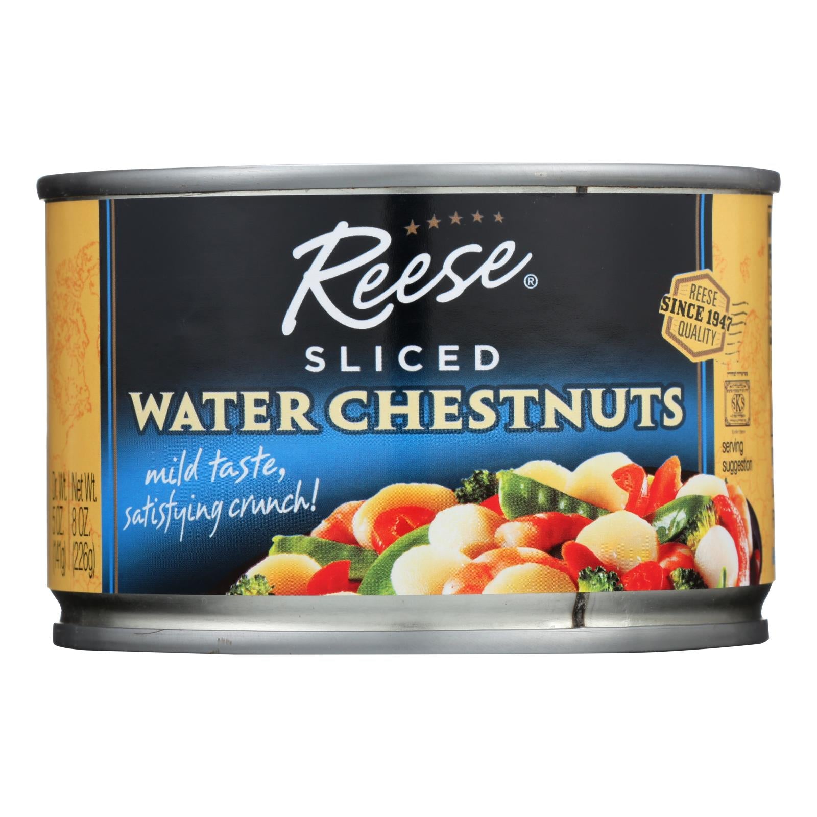 Reese Water Chestnuts - Sliced - Case Of 24 - 8 Oz. - GreatEagleInc