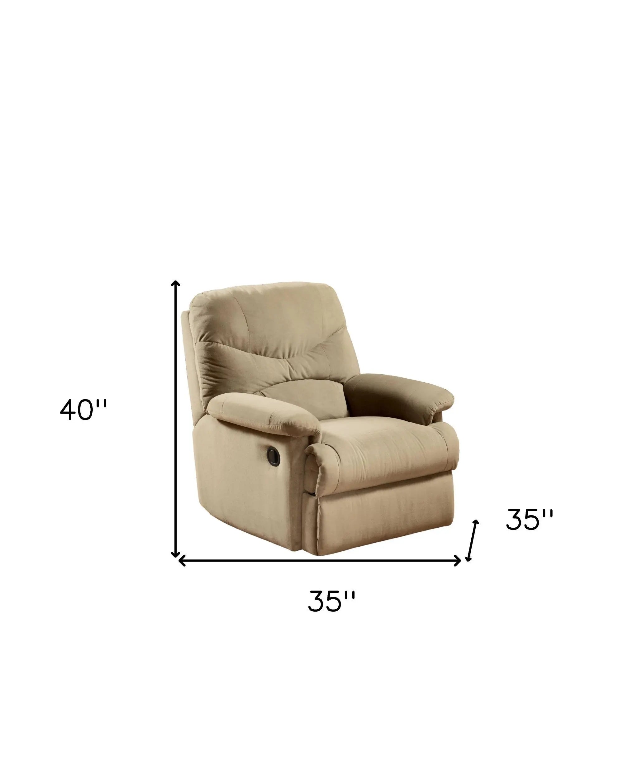 35" Beige Microfiber Recliner Homeroots Living Room