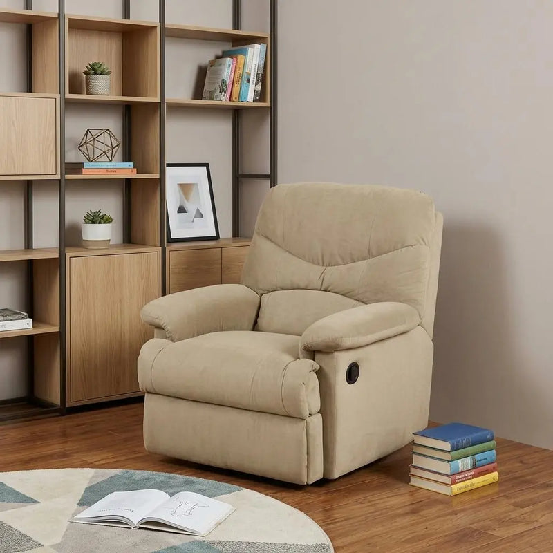 35" Beige Microfiber Recliner Homeroots Living Room