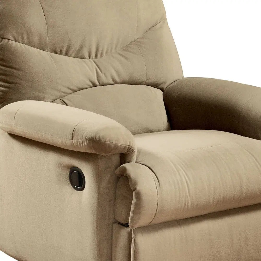 35" Beige Microfiber Recliner Homeroots Living Room